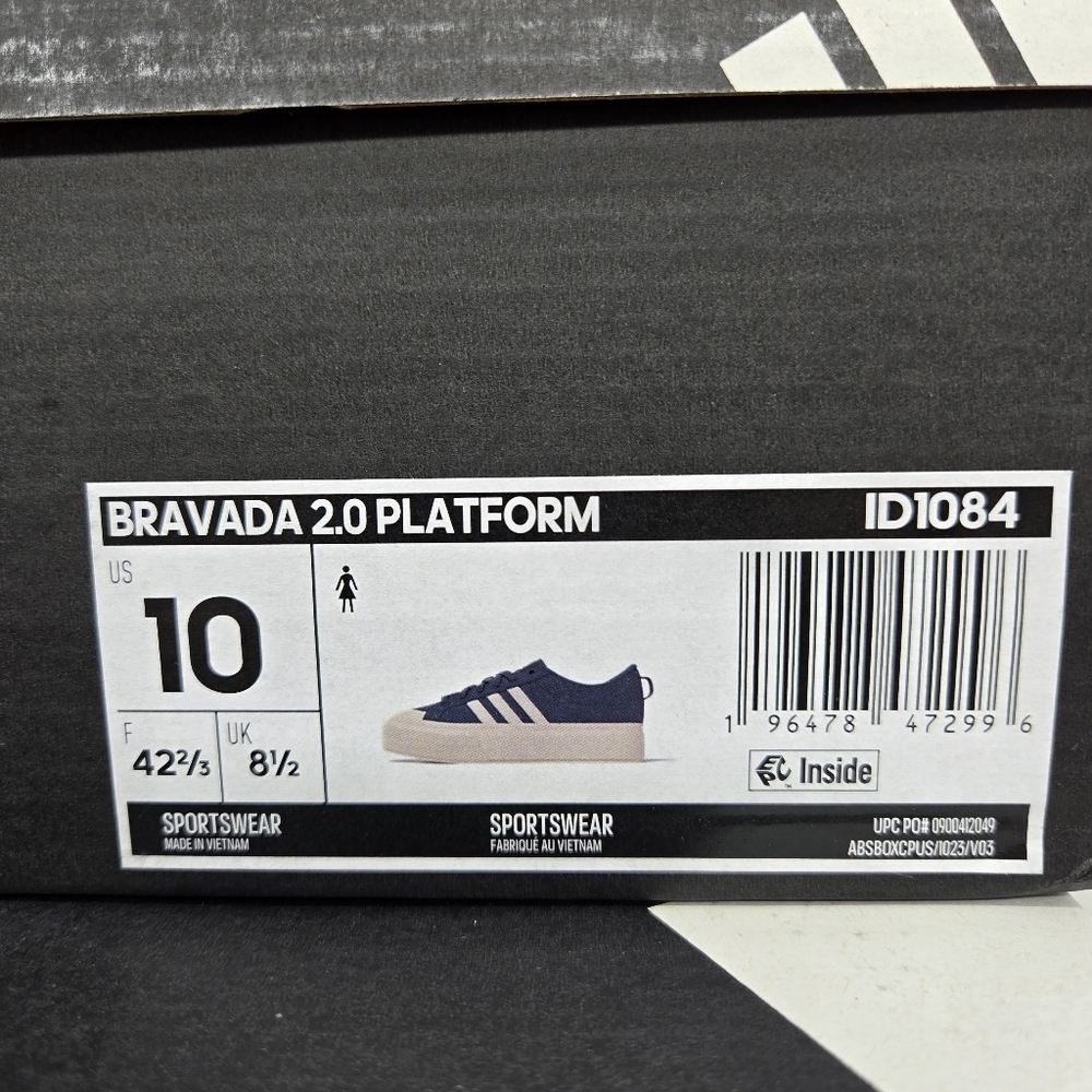 New adidas Bravada 2.0 Platform Preloved Ink Wonder White Women's Shoes Size 10 - Picture 8 of 8